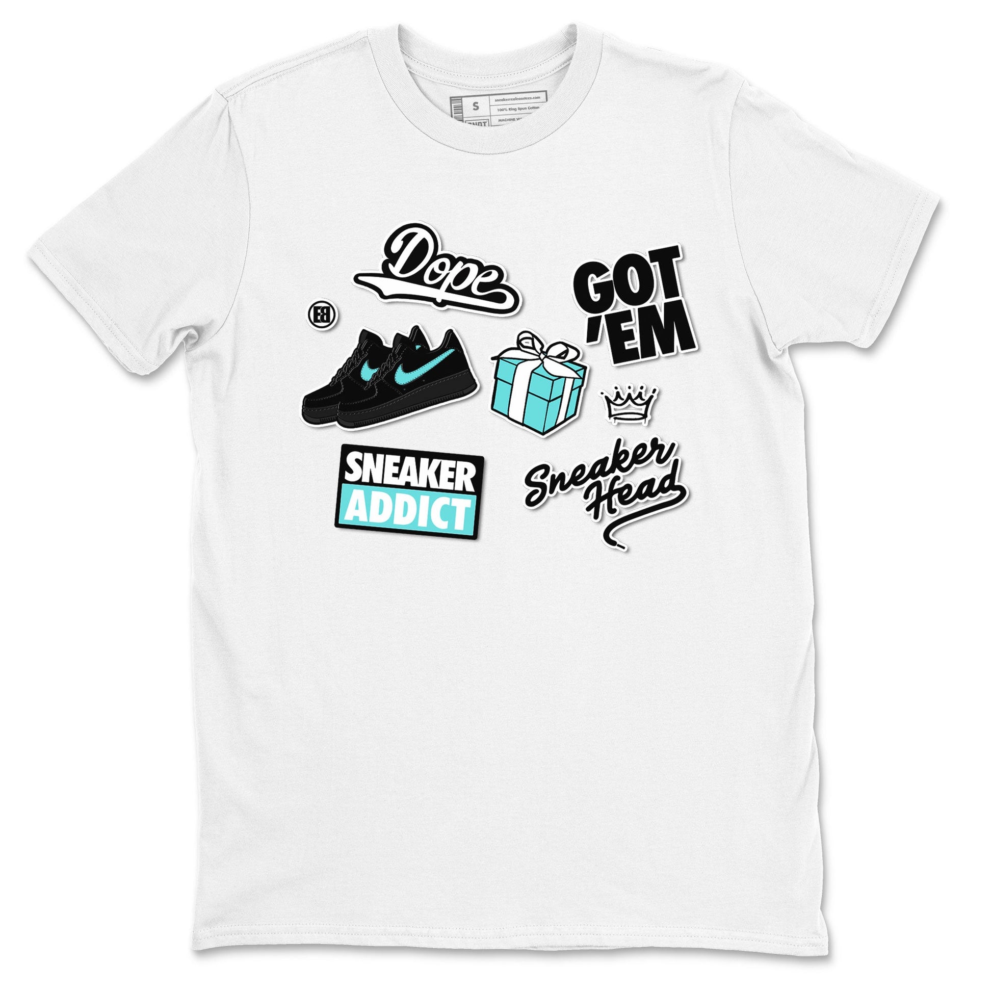 Air Force 1 x Tiffany shirt to match jordans Sneakerhead Sticker sneaker tees Air Force 1 Tiffany SNRT Sneaker Release Tees unisex cotton White 2 crew neck shirt