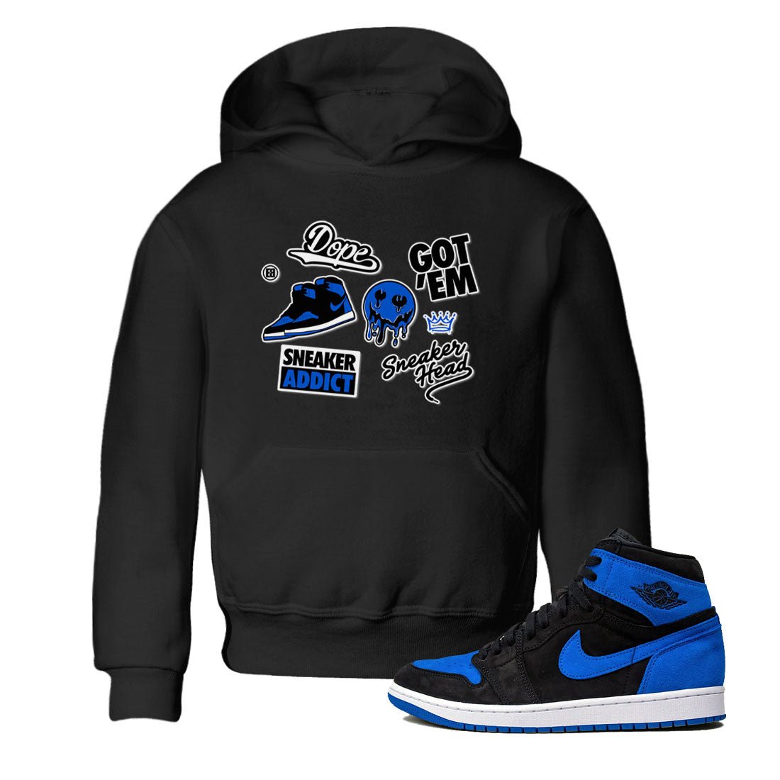 Jordan 1 Retro High OG Royal Reimagined shirt to match jordans Sneakerhead Sticker sneaker matching tees Air Jordan 1 Royal Reimagined SNRT Sneaker Tees Baby Toddler Black 1 T-Shirt