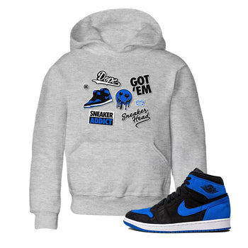 Jordan 1 Retro High OG Royal Reimagined shirt to match jordans Sneakerhead Sticker sneaker matching tees Air Jordan 1 Royal Reimagined SNRT Sneaker Tees Baby Toddler Heather Grey 1 T-Shirt