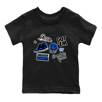 Jordan 1 Retro High OG Royal Reimagined shirt to match jordans Sneakerhead Sticker sneaker matching tees Air Jordan 1 Royal Reimagined SNRT Sneaker Tees Baby Toddler Black 2 T-Shirt