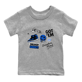 Jordan 1 Retro High OG Royal Reimagined shirt to match jordans Sneakerhead Sticker sneaker matching tees Air Jordan 1 Royal Reimagined SNRT Sneaker Tees Baby Toddler Heather Grey 2 T-Shirt