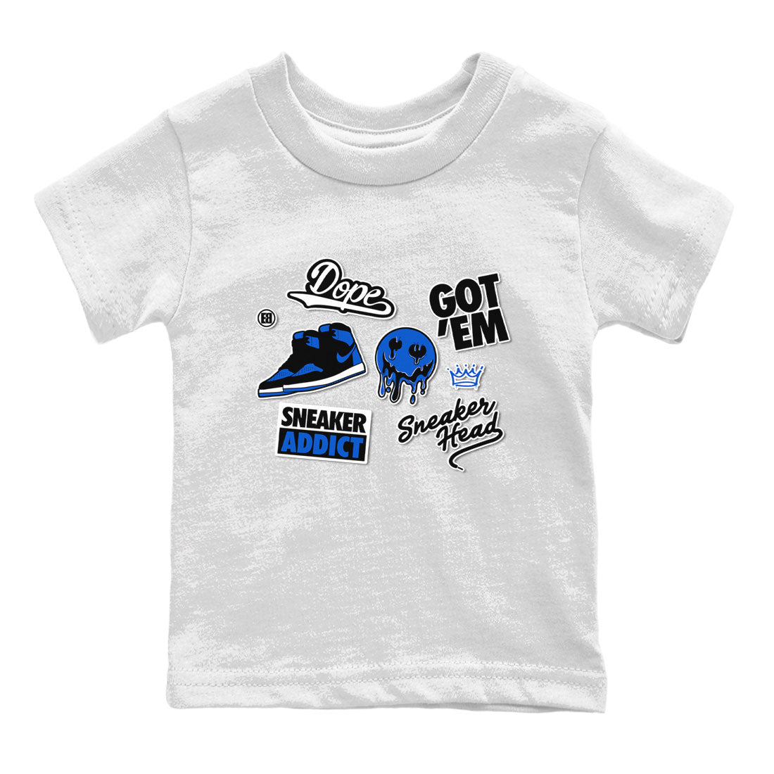 Jordan 1 Retro High OG Royal Reimagined shirt to match jordans Sneakerhead Sticker sneaker matching tees Air Jordan 1 Royal Reimagined SNRT Sneaker Tees Baby Toddler White 2 T-Shirt