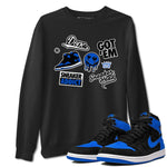Jordan 1 Retro High OG Royal Reimagined shirt to match jordans Sneakerhead Sticker sneaker matching tees Air Jordan 1 Royal Reimagined SNRT Sneaker Tees Unisex Black 1 T-Shirt