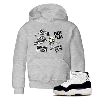 Jordan Rero 11 Gratitude shirt to match jordans Sneakerhead Sticker sneaker matching tees Air Jordan 11 Gratitude SNRT Sneaker Tees Baby Toddler Heather Grey 1 T-Shirt