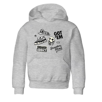 Jordan Rero 11 Gratitude shirt to match jordans Sneakerhead Sticker sneaker matching tees Air Jordan 11 Gratitude SNRT Sneaker Tees Baby Toddler Heather Grey 2 T-Shirt