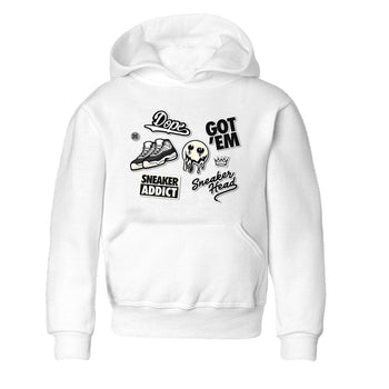 Jordan Rero 11 Gratitude shirt to match jordans Sneakerhead Sticker sneaker matching tees Air Jordan 11 Gratitude SNRT Sneaker Tees Baby Toddler White 2 T-Shirt