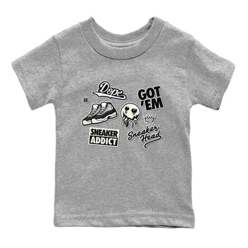 Jordan Rero 11 Gratitude shirt to match jordans Sneakerhead Sticker sneaker matching tees Air Jordan 11 Gratitude SNRT Sneaker Tees Baby Toddler Heather Grey 2 T-Shirt