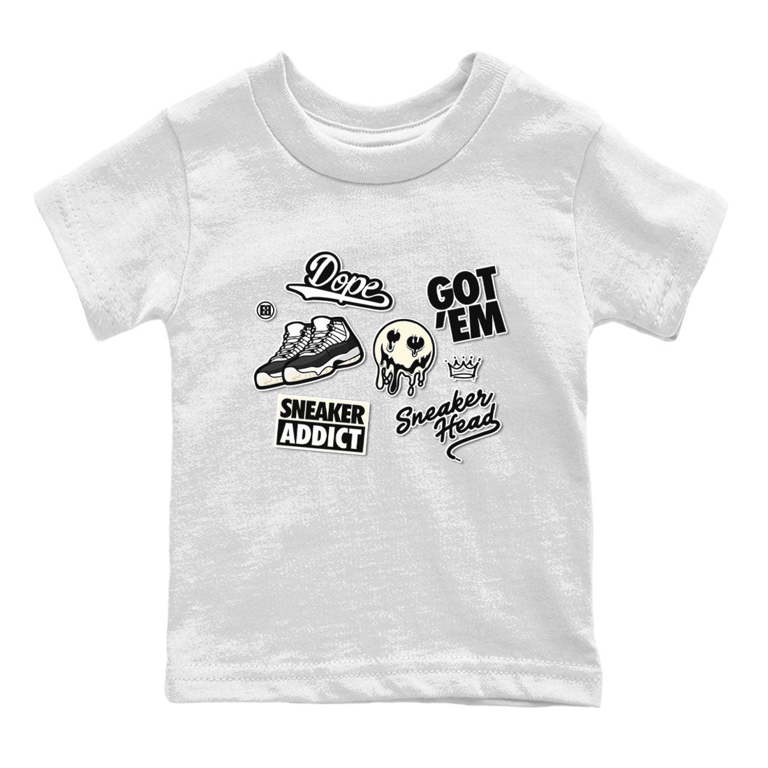 Jordan Rero 11 Gratitude shirt to match jordans Sneakerhead Sticker sneaker matching tees Air Jordan 11 Gratitude SNRT Sneaker Tees Baby Toddler White 2 T-Shirt