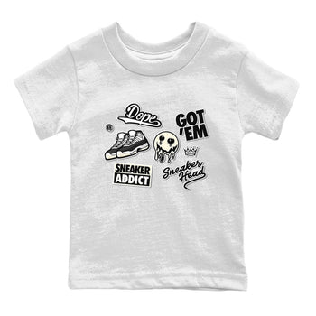 Jordan Rero 11 Gratitude shirt to match jordans Sneakerhead Sticker sneaker matching tees Air Jordan 11 Gratitude SNRT Sneaker Tees Baby Toddler White 2 T-Shirt