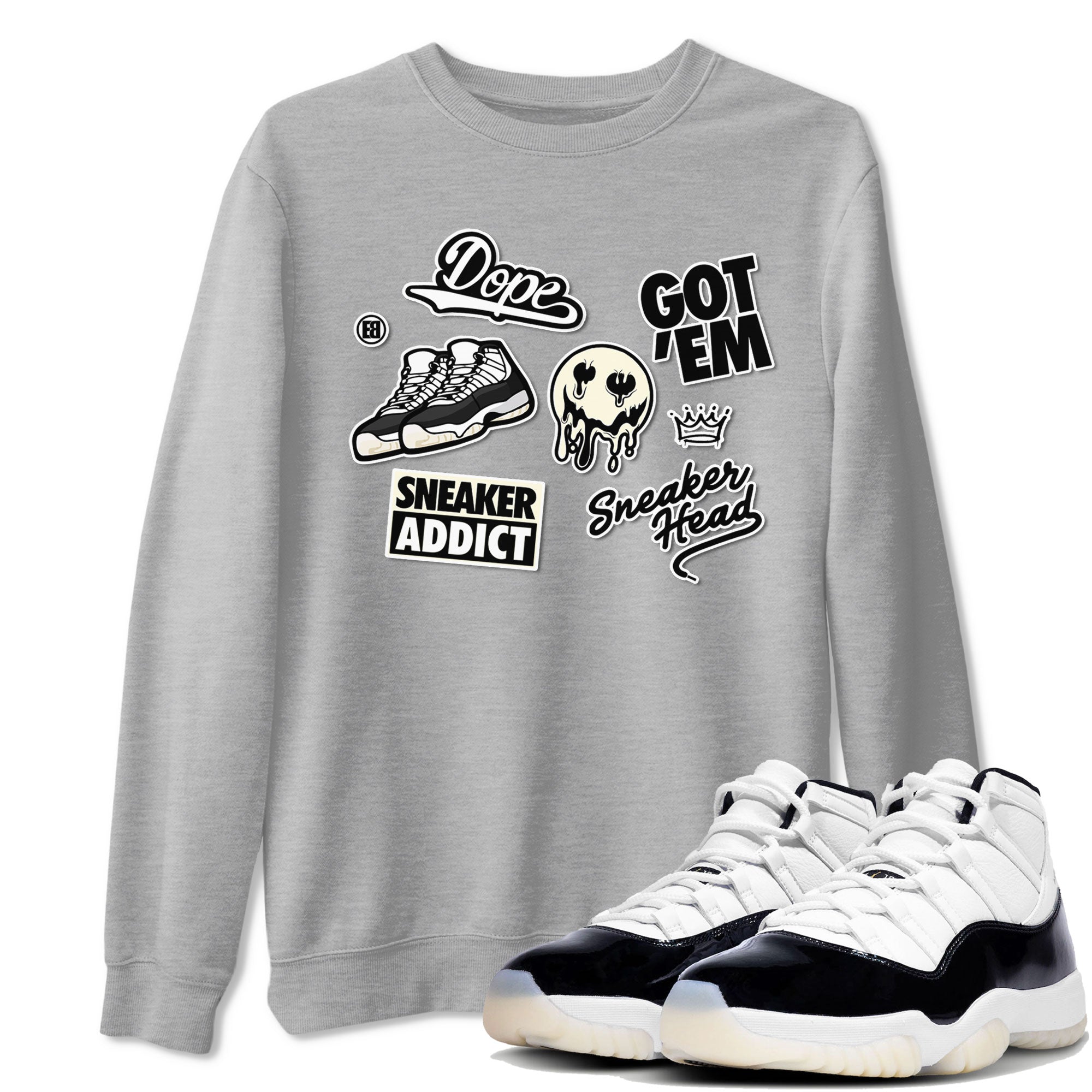 Jordan Rero 11 Gratitude shirt to match jordans Sneakerhead Sticker sneaker matching tees Air Jordan 11 Gratitude SNRT Sneaker Tees Unisex Heather Grey 1 T-Shirt