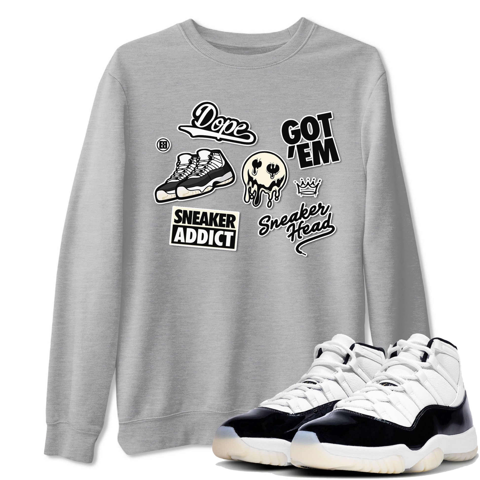 Jordan Rero 11 Gratitude shirt to match jordans Sneakerhead Sticker sneaker matching tees Air Jordan 11 Gratitude SNRT Sneaker Tees Unisex Heather Grey 1 T-Shirt