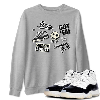 Jordan Rero 11 Gratitude shirt to match jordans Sneakerhead Sticker sneaker matching tees Air Jordan 11 Gratitude SNRT Sneaker Tees Unisex Heather Grey 1 T-Shirt