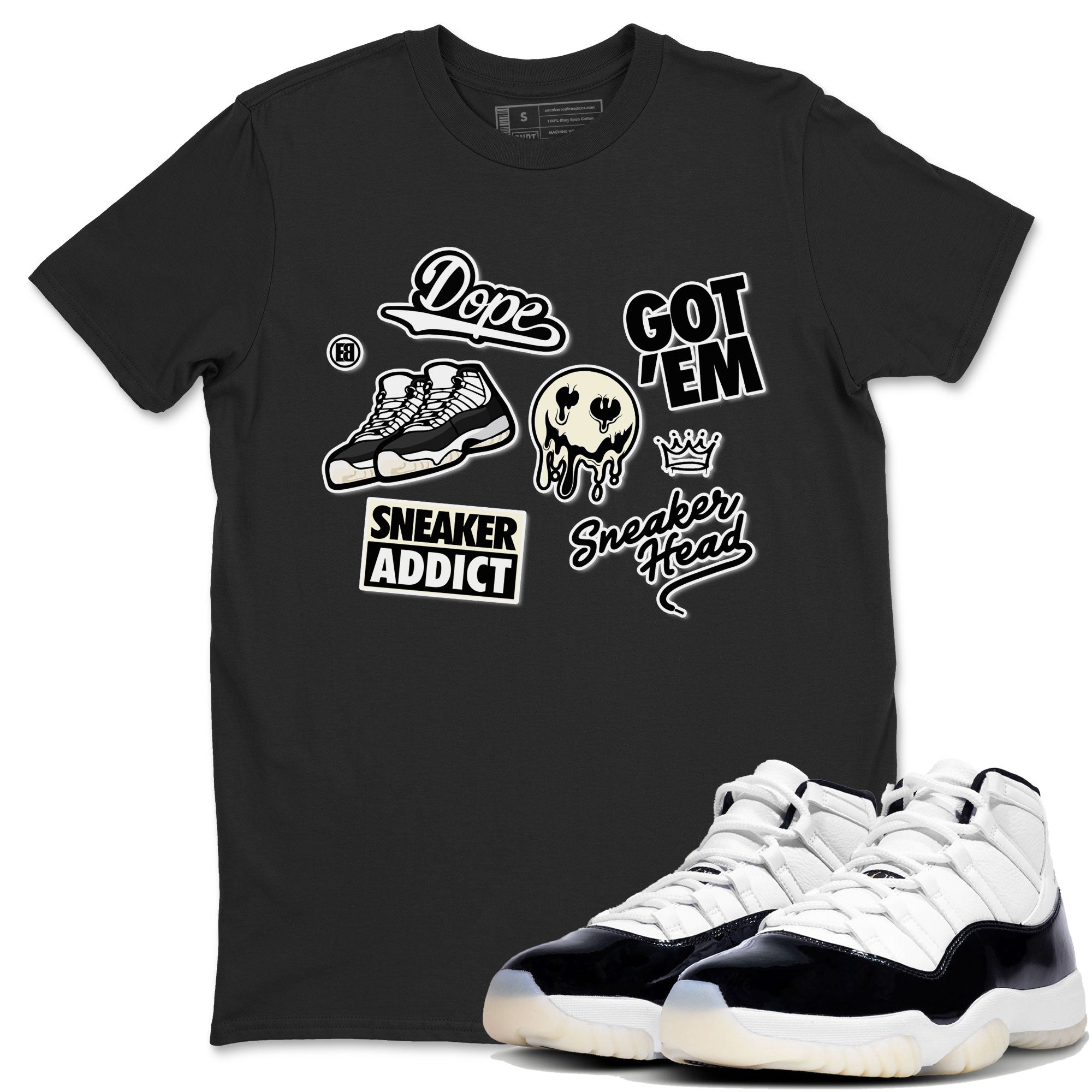 Jordan Rero 11 Gratitude shirt to match jordans Sneakerhead Sticker sneaker matching tees Air Jordan 11 Gratitude SNRT Sneaker Tees Unisex Black 1 T-Shirt