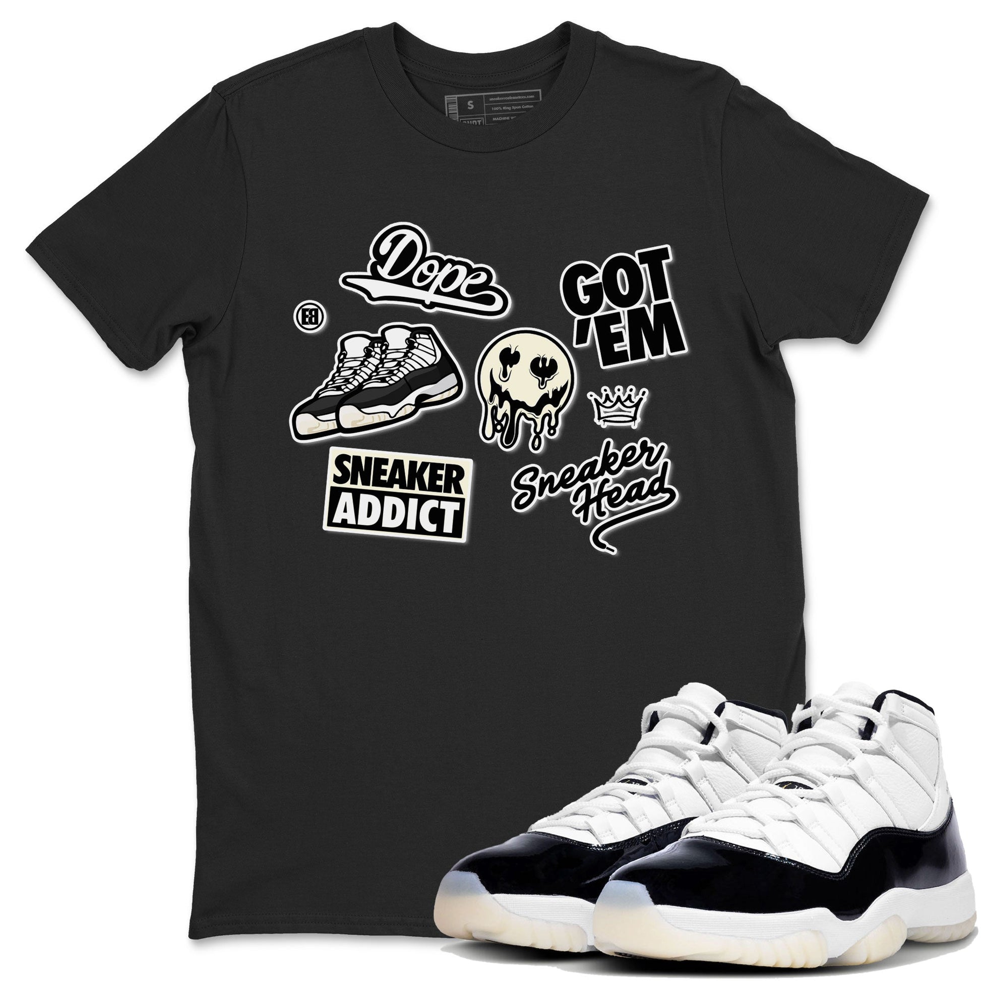 Jordan Rero 11 Gratitude shirt to match jordans Sneakerhead Sticker sneaker matching tees Air Jordan 11 Gratitude SNRT Sneaker Tees Unisex Black 1 T-Shirt