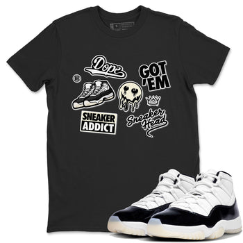 Jordan Rero 11 Gratitude shirt to match jordans Sneakerhead Sticker sneaker matching tees Air Jordan 11 Gratitude SNRT Sneaker Tees Unisex Black 1 T-Shirt