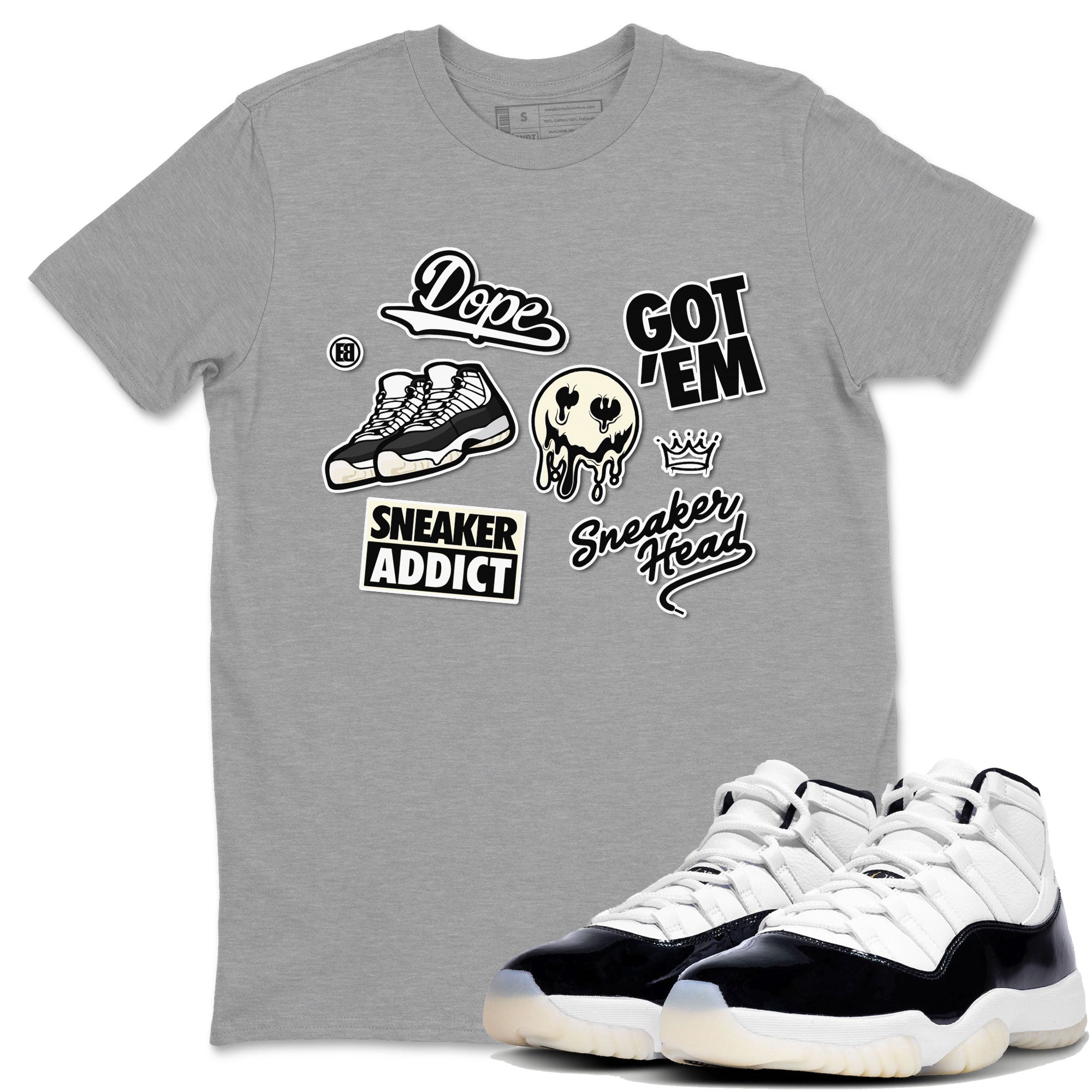 Jordan Rero 11 Gratitude shirt to match jordans Sneakerhead Sticker sneaker matching tees Air Jordan 11 Gratitude SNRT Sneaker Tees Unisex Heather Grey 1 T-Shirt
