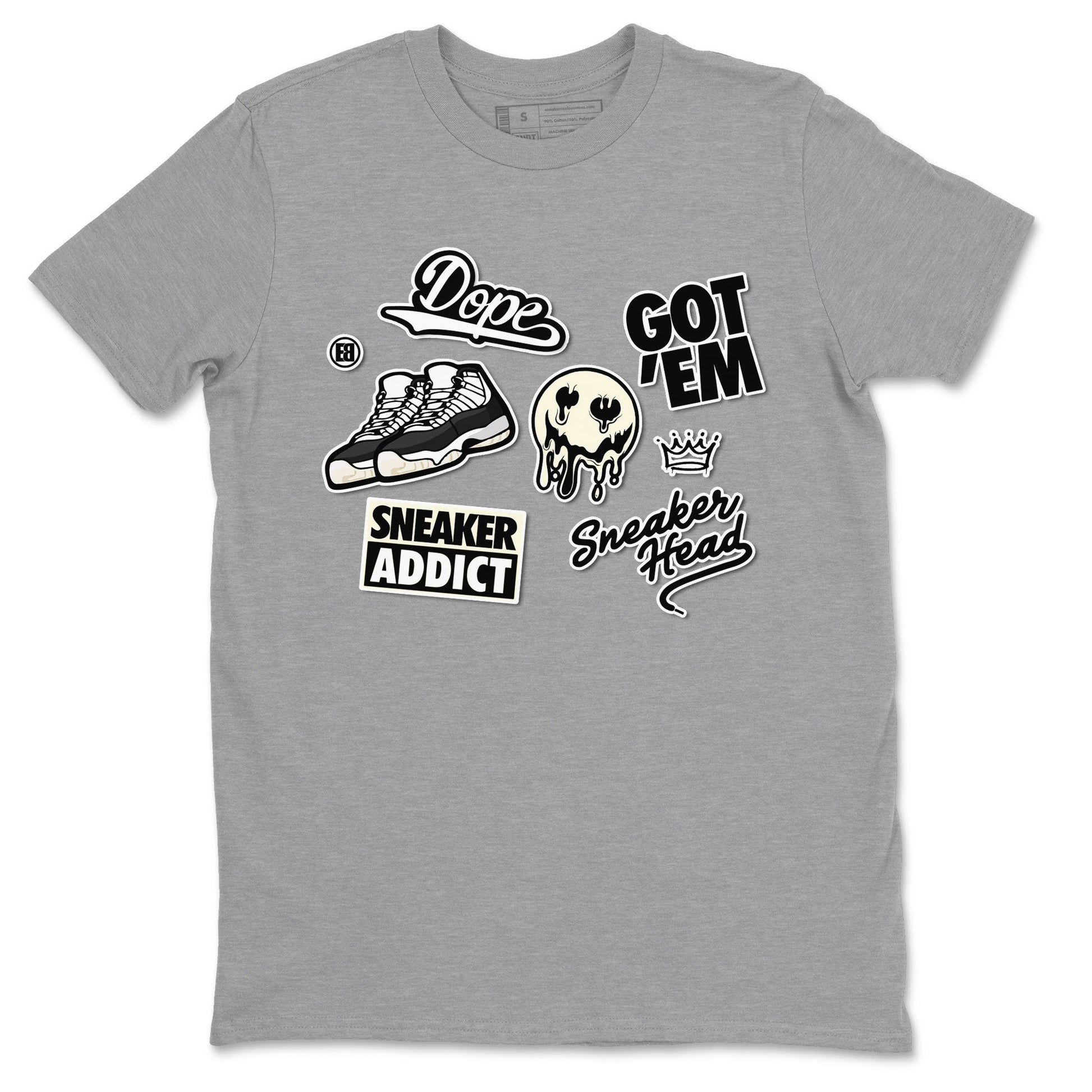 Jordan Rero 11 Gratitude shirt to match jordans Sneakerhead Sticker sneaker matching tees Air Jordan 11 Gratitude SNRT Sneaker Tees Unisex Heather Grey 2 T-Shirt