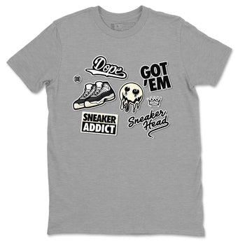 Jordan Rero 11 Gratitude shirt to match jordans Sneakerhead Sticker sneaker matching tees Air Jordan 11 Gratitude SNRT Sneaker Tees Unisex Heather Grey 2 T-Shirt