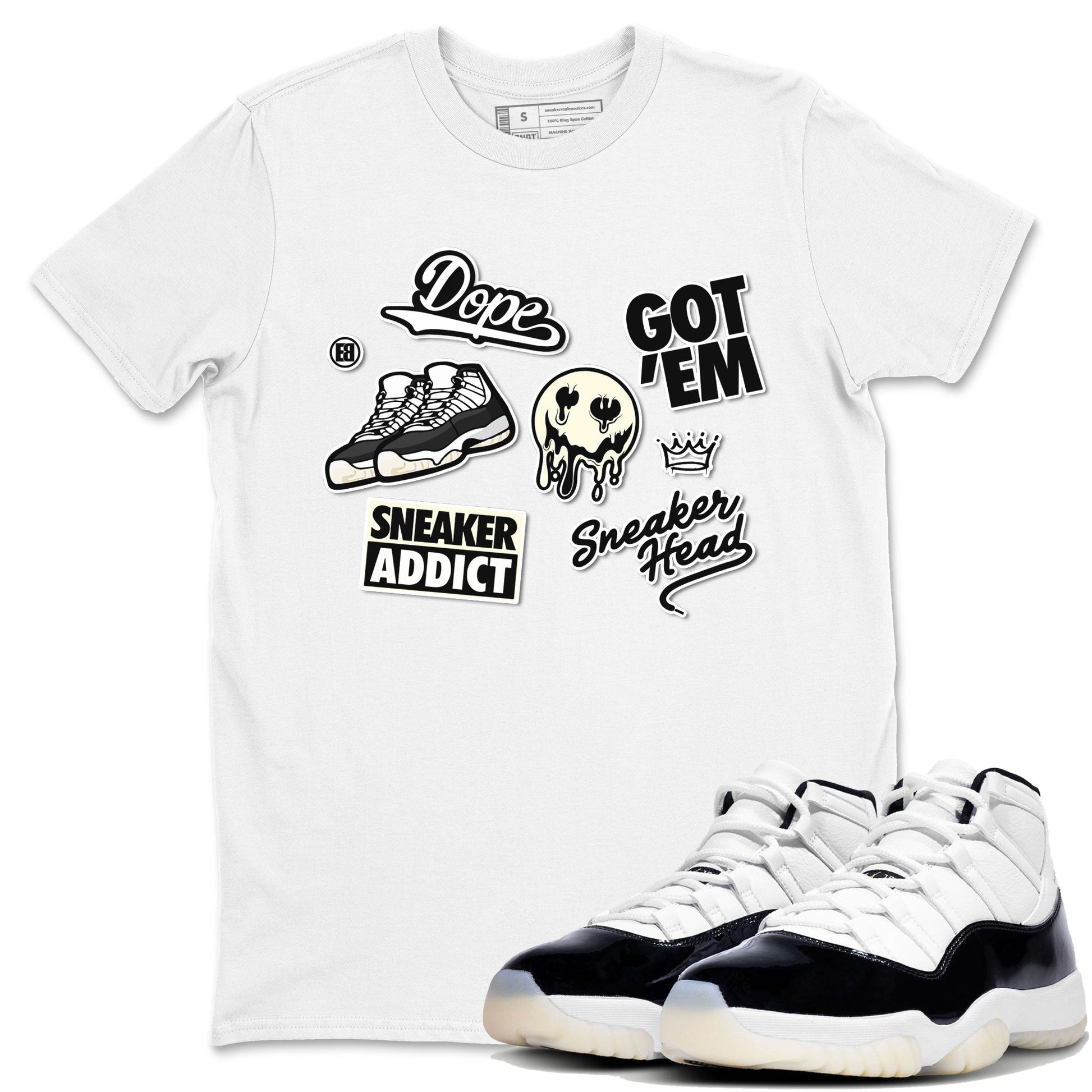 Jordan Rero 11 Gratitude shirt to match jordans Sneakerhead Sticker sneaker matching tees Air Jordan 11 Gratitude SNRT Sneaker Tees Unisex White 1 T-Shirt