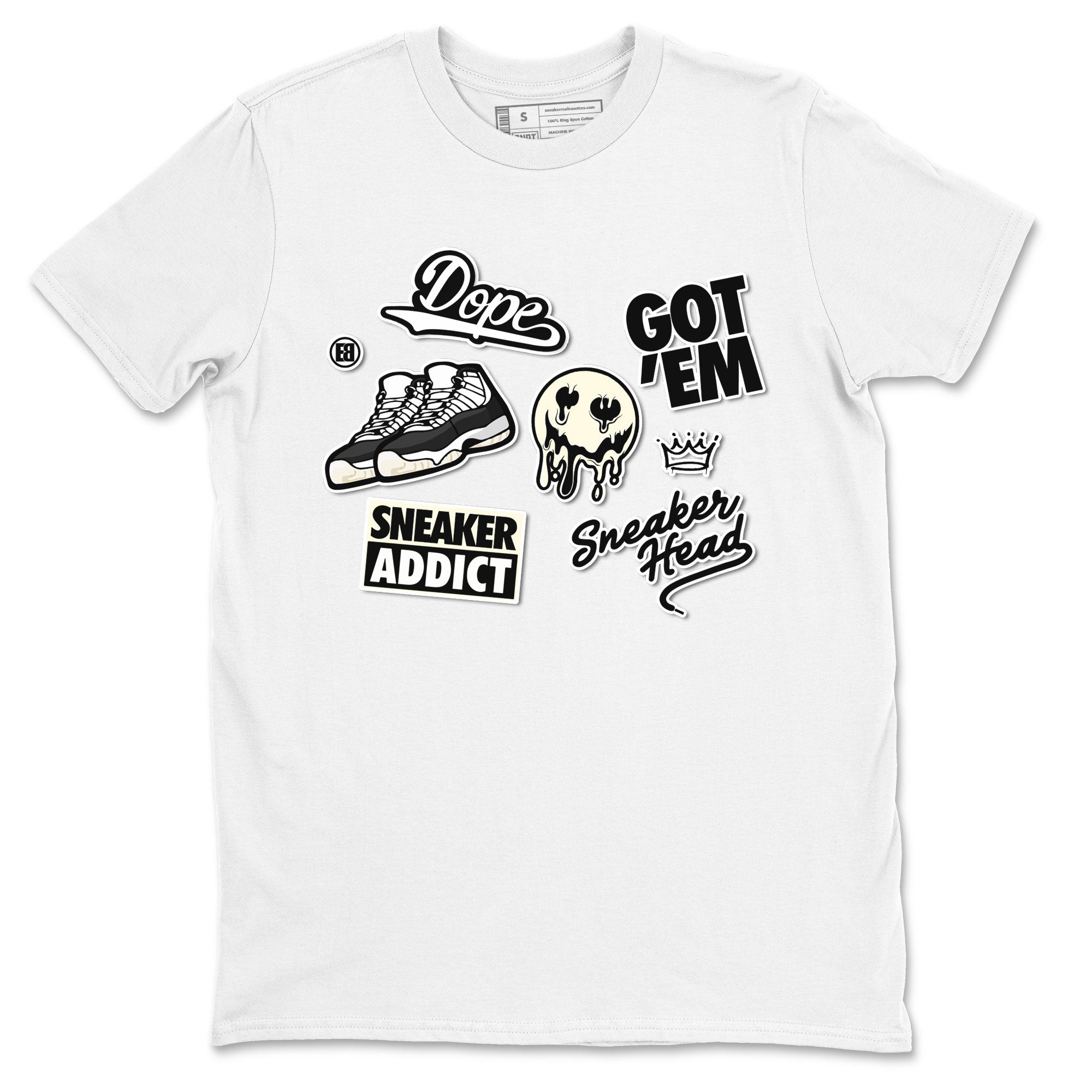 Jordan Rero 11 Gratitude shirt to match jordans Sneakerhead Sticker sneaker matching tees Air Jordan 11 Gratitude SNRT Sneaker Tees Unisex White 2 T-Shirt