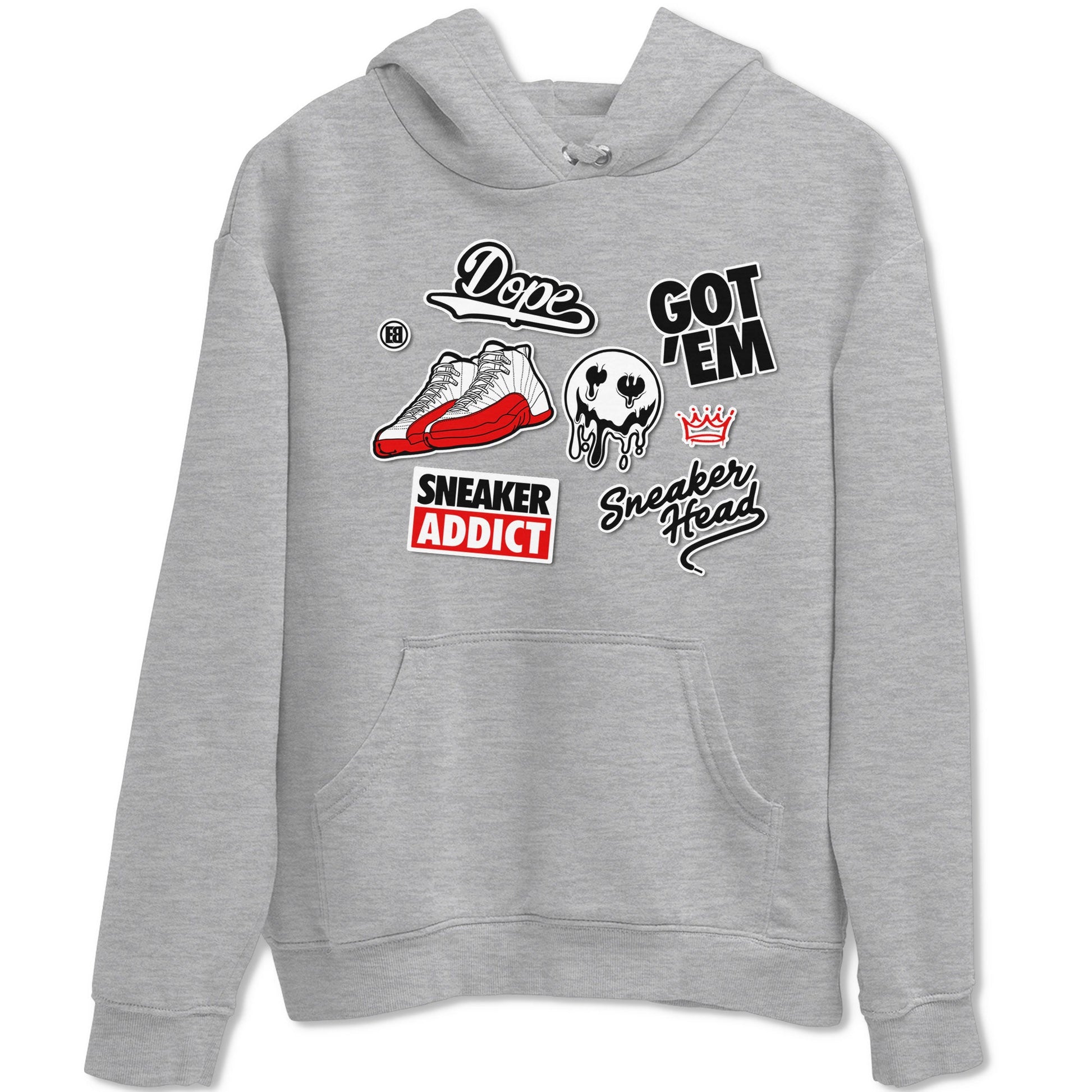 Air Jordan 12 Cherry shirt to match jordans Sneakerhead Sticker sneaker matching tees 12s Cherry SNRT Sneaker Tees Unisex Heather Grey 2 T-Shirt