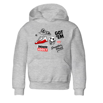 Air Jordan 12 Cherry shirt to match jordans Sneakerhead Sticker sneaker matching tees 12s Cherry SNRT Sneaker Tees Baby Toddler Heather Grey 2 T-Shirt