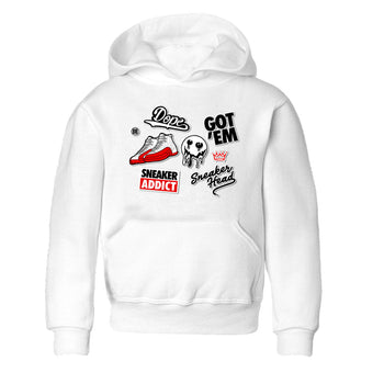 Air Jordan 12 Cherry shirt to match jordans Sneakerhead Sticker sneaker matching tees 12s Cherry SNRT Sneaker Tees Baby Toddler White 2 T-Shirt