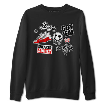 Air Jordan 12 Cherry shirt to match jordans Sneakerhead Sticker sneaker matching tees 12s Cherry SNRT Sneaker Tees Unisex Black 2 T-Shirt