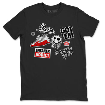 Air Jordan 12 Cherry shirt to match jordans Sneakerhead Sticker sneaker matching tees 12s Cherry SNRT Sneaker Tees Unisex Black 2 T-Shirt