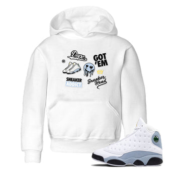13s Blue Grey shirt to match jordans Sneakerhead Sticker sneaker tees Air Jordan 13 Retro Blue Grey SNRT sneaker release tees baby toddler White 1 cotton Shirt