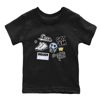 13s Blue Grey shirt to match jordans Sneakerhead Sticker sneaker tees Air Jordan 13 Retro Blue Grey SNRT sneaker release tees baby toddler Black 2 cotton Shirt