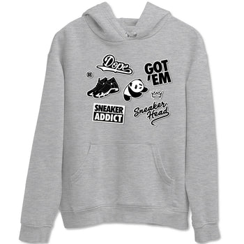 14s Panda shirt to match jordans Sneakerhead Sticker sneaker tees Air Jordan 14 Panda SNRT Sneaker Release Tees unisex cotton Heather Grey 2 crew neck shirt