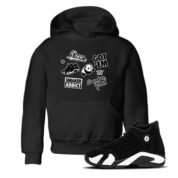 14s Panda shirt to match jordans Sneakerhead Sticker sneaker tees Air Jordan 14 Panda SNRT sneaker release tees baby toddler Black 1 cotton Shirt