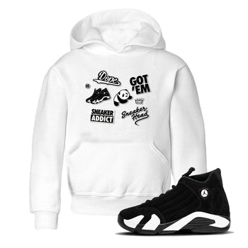 14s Panda shirt to match jordans Sneakerhead Sticker sneaker tees Air Jordan 14 Panda SNRT sneaker release tees baby toddler White 1 cotton Shirt