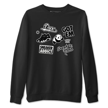 14s Panda shirt to match jordans Sneakerhead Sticker sneaker tees Air Jordan 14 Panda SNRT Sneaker Release Tees unisex cotton Black 2 crew neck shirt