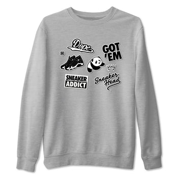 14s Panda shirt to match jordans Sneakerhead Sticker sneaker tees Air Jordan 14 Panda SNRT Sneaker Release Tees unisex cotton Heather Grey 2 crew neck shirt