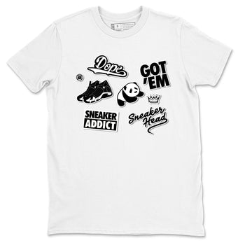 14s Panda shirt to match jordans Sneakerhead Sticker sneaker tees Air Jordan 14 Panda SNRT Sneaker Release Tees unisex cotton White 2 crew neck shirt