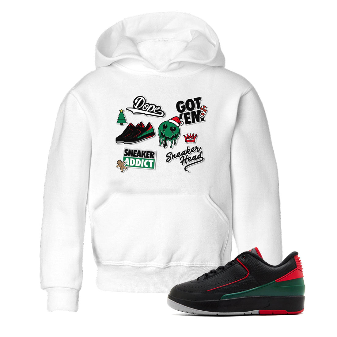Air Jordan 2 Low Christmas shirt to match jordans Speicla Holiday Christmas Shirts Sneakerhead Sticker sneaker tees Air Jordan 2 Christmas SNRT Sneaker Tees Sneaker Matching Shirt Baby Toddler White 1 T-Shirt