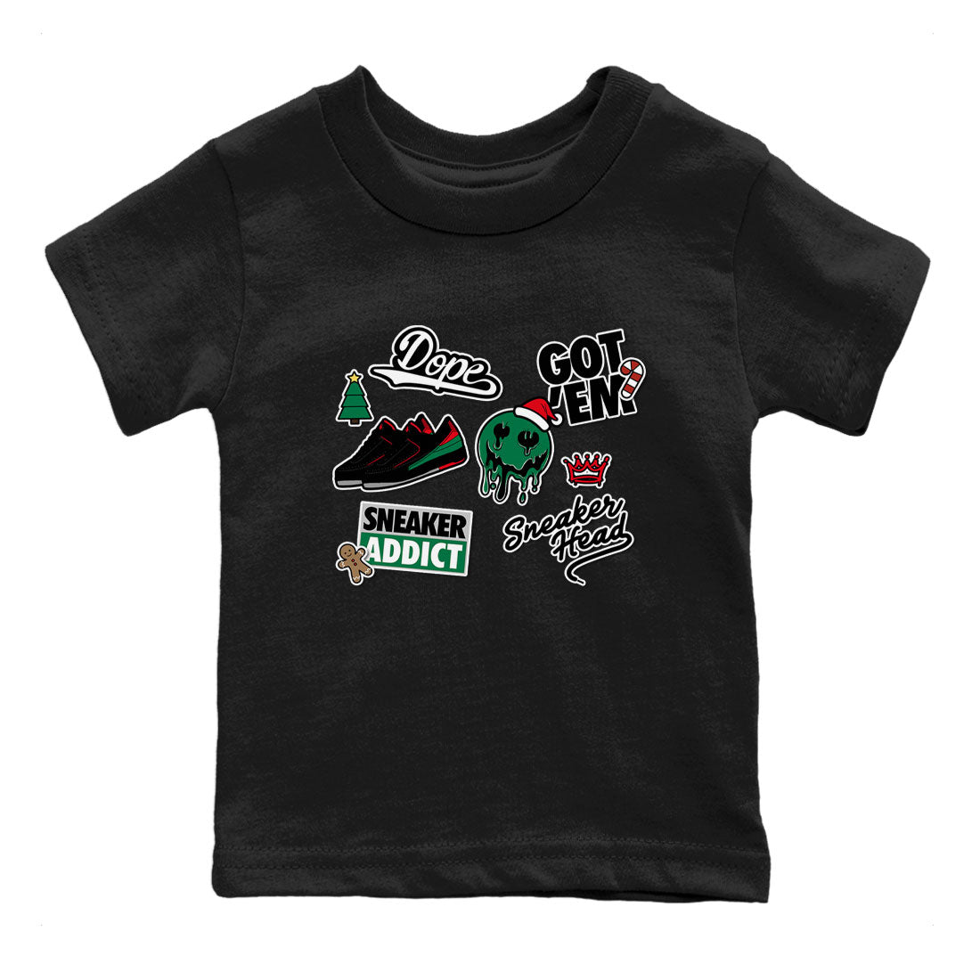Air Jordan 2 Low Christmas shirt to match jordans Speicla Holiday Christmas Shirts Sneakerhead Sticker sneaker tees Air Jordan 2 Christmas SNRT Sneaker Tees Sneaker Matching Shirt Baby Toddler Black 2 T-Shirt