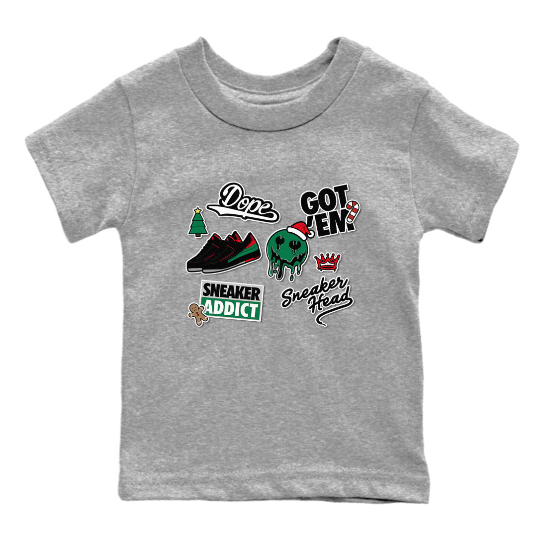 Air Jordan 2 Low Christmas shirt to match jordans Speicla Holiday Christmas Shirts Sneakerhead Sticker sneaker tees Air Jordan 2 Christmas SNRT Sneaker Tees Sneaker Matching Shirt Baby Toddler Heather Grey 2 T-Shirt