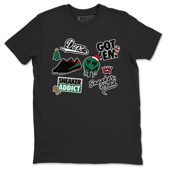 Air Jordan 2 Low Christmas shirt to match jordans Speicla Holiday Christmas Shirts Sneakerhead Sticker sneaker tees Air Jordan 2 Christmas SNRT Sneaker Tees Sneaker Matching Shirt Unisex Black 2 T-Shirt
