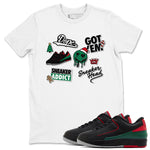 Air Jordan 2 Low Christmas shirt to match jordans Speicla Holiday Christmas Shirts Sneakerhead Sticker sneaker tees Air Jordan 2 Christmas SNRT Sneaker Tees Sneaker Matching Shirt Unisex White 1 T-Shirt
