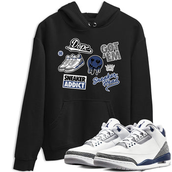 3s Midnight Navy shirt to match jordans Sneakerhead Sticker sneaker match tee Air Jordan 3 Midnight Navy SNRT Sneaker Tees unisex cotton Black 1 crew neck shirt