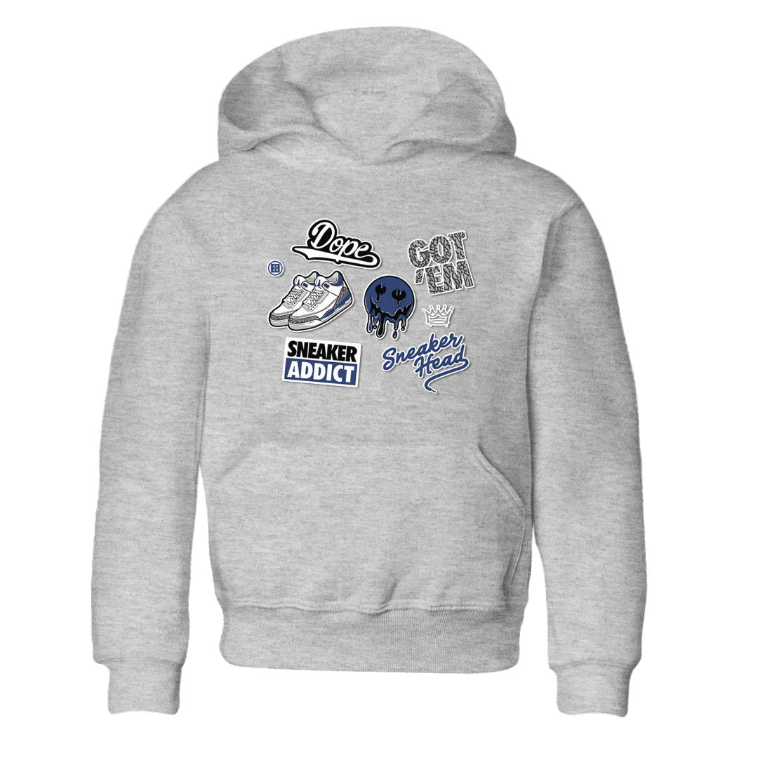 3s Midnight Navy shirt to match jordans Sneakerhead Sticker sneaker match tee Air Jordan 3 Midnight Navy SNRT Sneaker Tees baby toddler Heather Grey 2 cotton Shirt