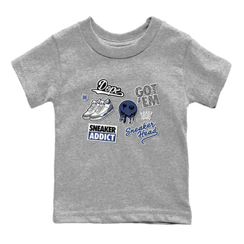 3s Midnight Navy shirt to match jordans Sneakerhead Sticker sneaker match tee Air Jordan 3 Midnight Navy SNRT Sneaker Tees baby toddler Heather Grey 2 cotton Shirt
