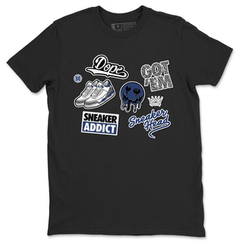 3s Midnight Navy shirt to match jordans Sneakerhead Sticker sneaker match tee Air Jordan 3 Midnight Navy SNRT Sneaker Tees unisex cotton Black 2 crew neck shirt