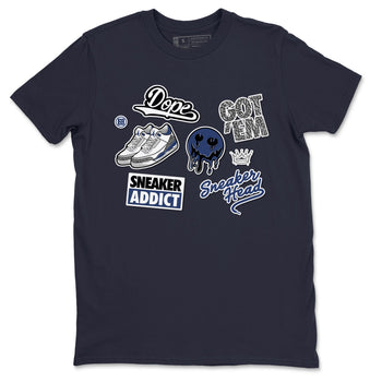 3s Midnight Navy shirt to match jordans Sneakerhead Sticker sneaker match tee Air Jordan 3 Midnight Navy SNRT Sneaker Tees unisex cotton Navy 2 crew neck shirt