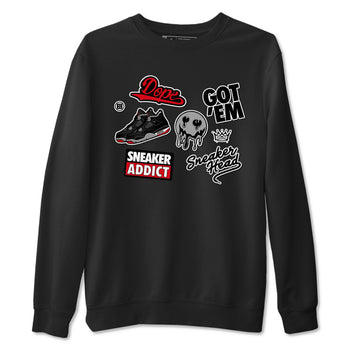 AJ4 Retro Bred Reimagined shirt to match jordans Sneakerhead Sticker sneaker tees Air Jordan 4 Retro Bred Reimagined SNRT sneaker release Tees unisex cotton Black 2 crew neck shirt