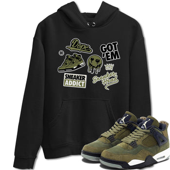 AJ4 Medium Olive shirt to match jordans Sneakerhead Sticker sneaker matching tees Air Jordan 4 Medium Olive SNRT Sneaker Tees Unisex Black 1 T-Shirt