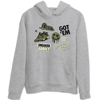 AJ4 Medium Olive shirt to match jordans Sneakerhead Sticker sneaker matching tees Air Jordan 4 Medium Olive SNRT Sneaker Tees Unisex Heather Grey 2 T-Shirt